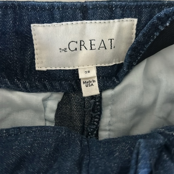 The GREAT The Sculpted Trouser Pleated in Rinse Wash Flare Wide Leg size 28 - Picture 7 of 12